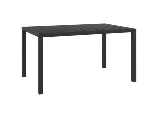 Zahradní stůl černý 150 x 90 x 74 cm hliník a WPC