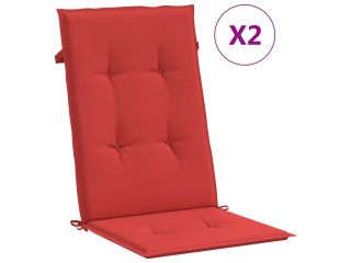 Polstry na zahradní židle 2 ks červené 120 x 50 x 4 cm