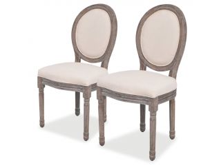 Jídelní židle 2 ks krémové textil