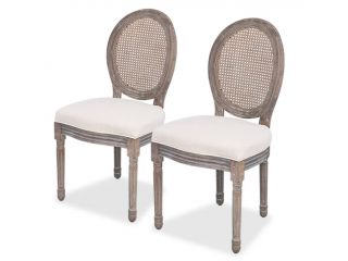 Jídelní židle 2 ks krémové textil