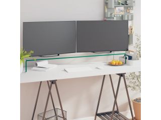TV stolek / podstavec na monitor čiré sklo 110x30x13 cm