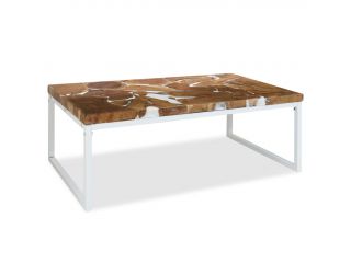 Konferenční stolek teak a pryskyřice 110 x 60 x 40 cm