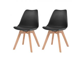 Jídelní židle 2 ks černé umělá kůže