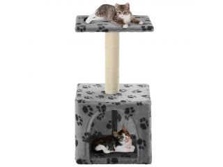 vidaXL Škrabadlo pro kočky sisalové sloupky 55 cm šedé s potiskem
