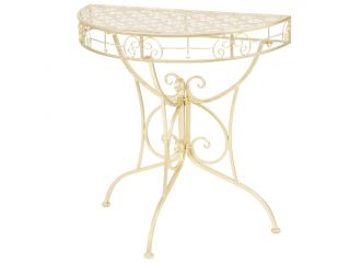 Odkládací stolek vintage půlkruhový kovový 72x36x74 cm zlatý