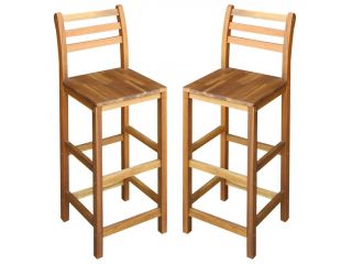Barové židle 2 ks masivní akáciové dřevo