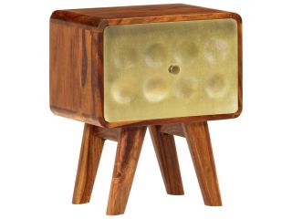 Noční stolek 49x40x30 cm masivní sheesham se zlatým potiskem