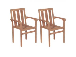 vidaXL Stohovatelné zahradní židle 2 ks masivní teakové dřevo