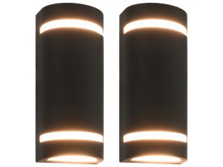 Venkovní nástěnná svítidla 2 ks 35 W černá půlkruhová