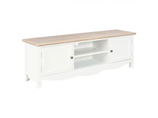TV stolek bílý 120 x 30 x 40 cm dřevo