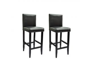 Barové stoličky 2 ks černé umělá kůže