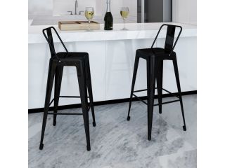 vidaXL Barové stoličky 2 ks černé ocel