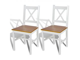 Jídelní židle 2 ks bílé borové dřevo