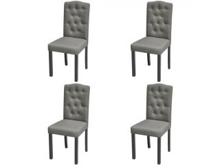 Jídelní židle 4 ks šedé textil