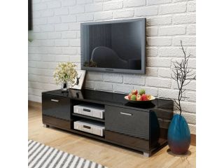 TV stolek černý s vysokým leskem 140 x 40,3 x 34,7 cm