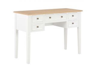 Psací stůl bílý 109,5 x 45 x 77,5 cm dřevo