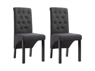 Jídelní židle 2 ks tmavě šedé textil