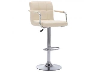 vidaXL Barová židle krémová textil