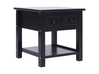 Odkládací stolek černý 40 x 40 x 40 cm dřevo pavlovnie