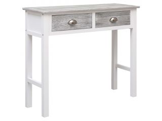 Konzolový stolek šedý 90 x 30 x 77 cm dřevo