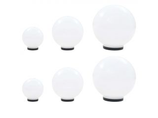 6dílná sada kulovitých LED lamp koule 20/30/40 cm PMMA