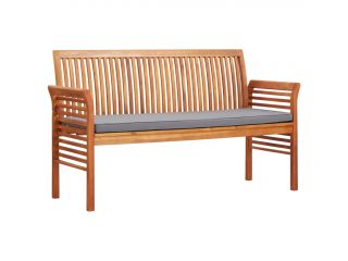 3místná zahradní lavice s poduškou 150cm masivní akáciové dřevo