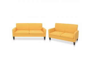 2dílná sedací souprava textil žlutá