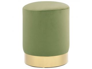 Stolička mechově zelená a zlatá samet
