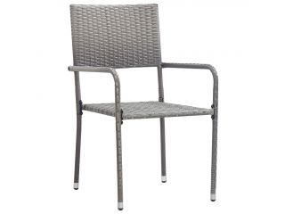 Zahradní jídelní židle 2 ks polyratan šedé