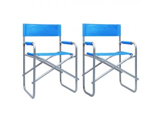 Režisérské židle 2 ks ocel modré