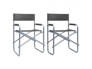 Režisérské židle 2 ks ocel šedé