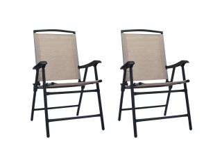 Skládací zahradní židle 2 ks textilen taupe