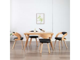 vidaXL Jídelní židle 4 ks černé ohýbané dřevo a umělá kůže