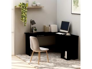 Rohový psací stůl černý 120 x 140 x 75 cm dřevotříska