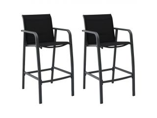 vidaXL Zahradní barové židle 2 ks černé textilen