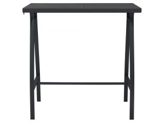 vidaXL Zahradní barový stůl černý 110 x 60 x 110 cm tvrzené sklo