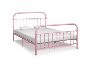 Rám postele růžový kov 120 x 200 cm