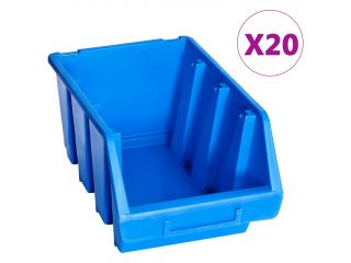 vidaXL Stohovatelné skladovací zásobníky 20 ks modré plast