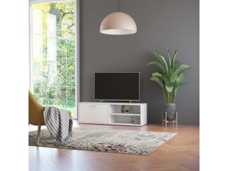 TV stolek bílý 120 x 34 x 37 cm dřevotříska