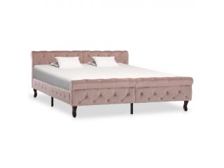 Rám postele růžový samet 160 x 200 cm