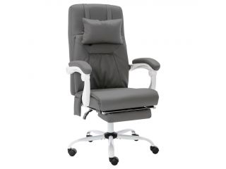 Masážní kancelářská židle šedá umělá kůže