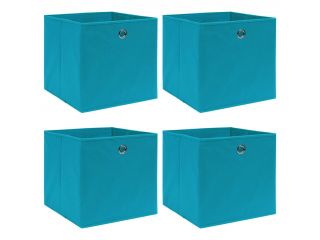 Úložné boxy 4 ks bledě modré 32 x 32 x 32 cm textil