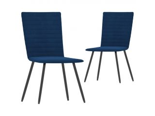 Jídelní židle 2 ks modré samet