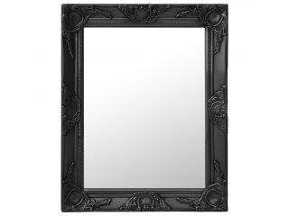 Nástěnné zrcadlo barokní styl 50 x 60 cm černé