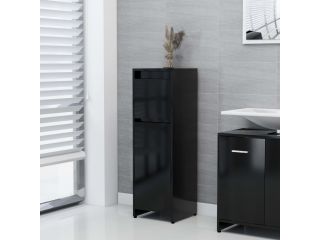 Koupelnová skříňka černá 30 x 30 x 95 cm dřevotříska