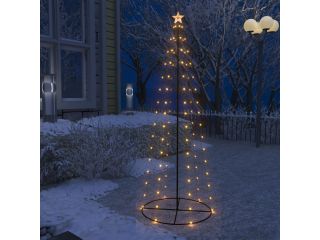 vidaXL Vánoční stromek kužel 100 teplých bílých LED světel 70 x 180 cm