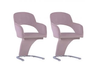 Jídelní židle 2 ks růžové samet