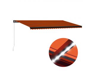 vidaXL Ručně zatahovací markýza s LED světlem 600x300 cm oranžovohnědá