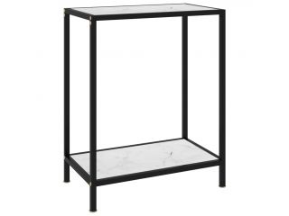 Konzolový stolek bílý 60 x 35 x 75 cm tvrzené sklo