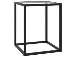 Konferenční stolek černý s tvrzeným sklem 40 x 40 x 50 cm